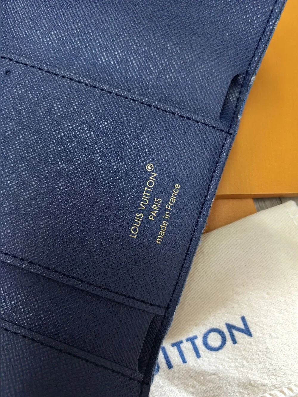 Louis Vuitton Blue Denim Monogram Mini Wallet with Gold-Tone Snap